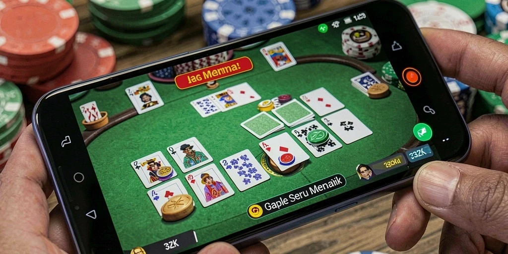 Tampilan gameplay yang seru dalam 33ZK saat bermain Gaple.