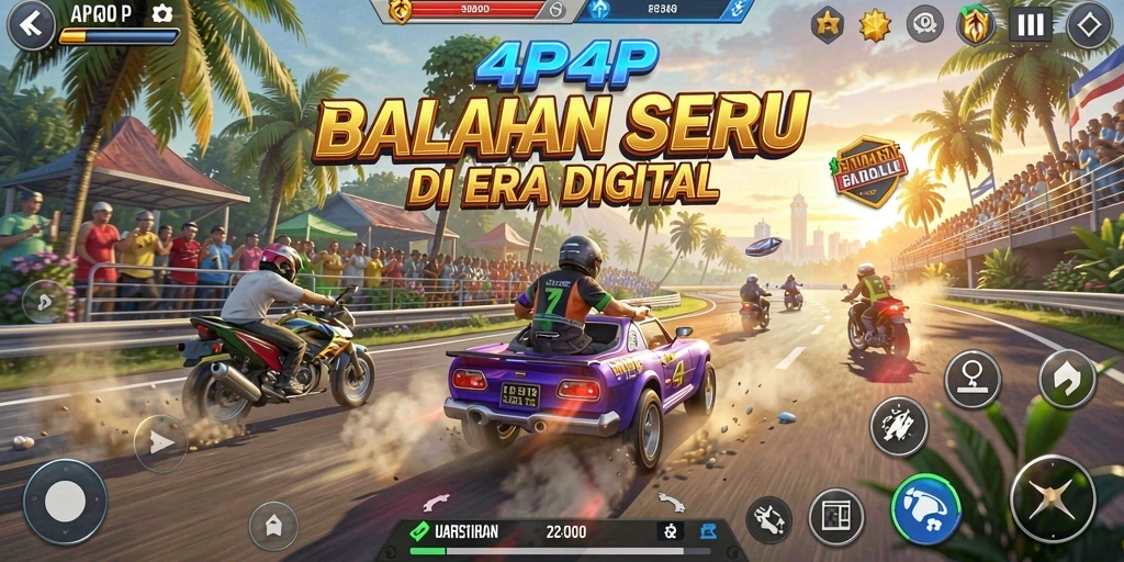 Screenshot 4P4P menampilkan pengalaman balapan yang mendebarkan.