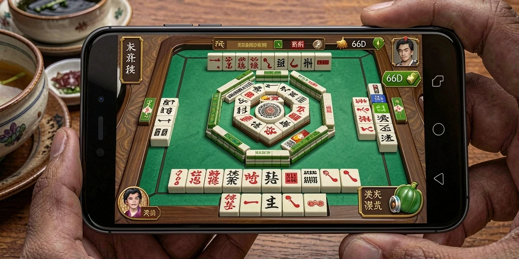 Screenshot gameplay 66D yang menunjukkan aksi bermain Mahjong.