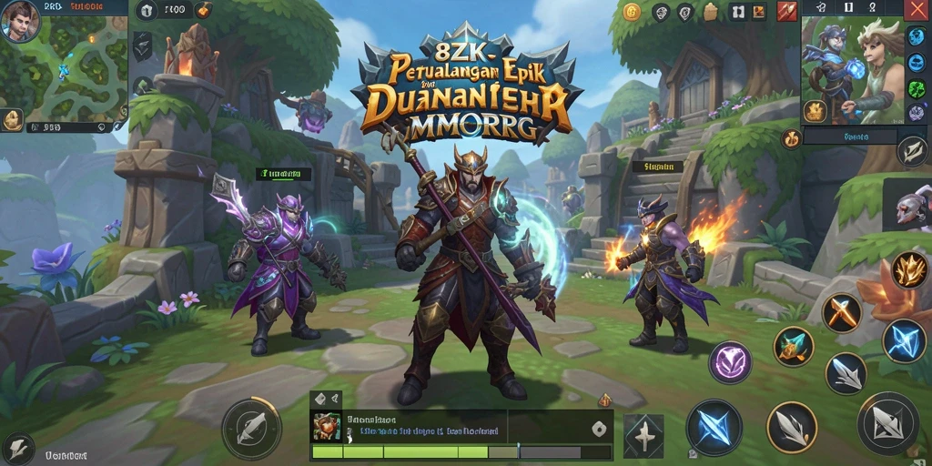 Screenshot utama 8ZK menampilkan gameplay MMORPG yang mendebarkan.