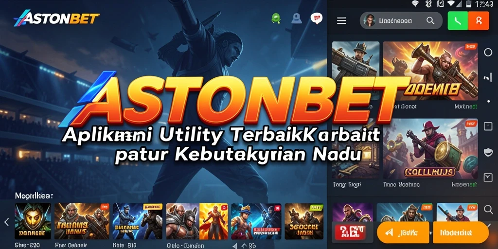Tampilan utama ASTONBET dengan berbagai fitur Utility yang intuitif.