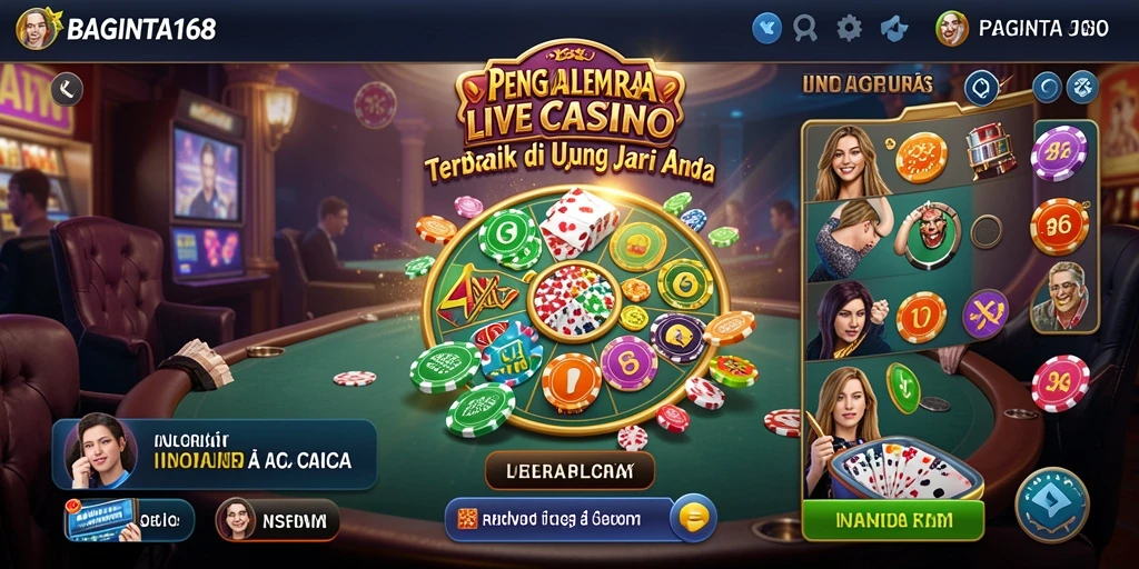 Tampilan gameplay Live Casino yang mendebarkan di BAGINTA168.