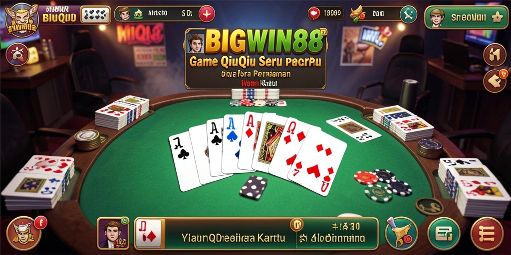 Screenshot utama BIGWIN88 menampilkan gameplay seru QiuQiu.