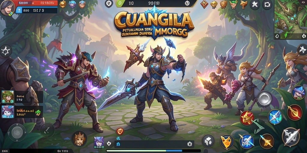 Tangkapan layar utama CUANGILA menampilkan aksi seru dalam petualangan MMORPG.