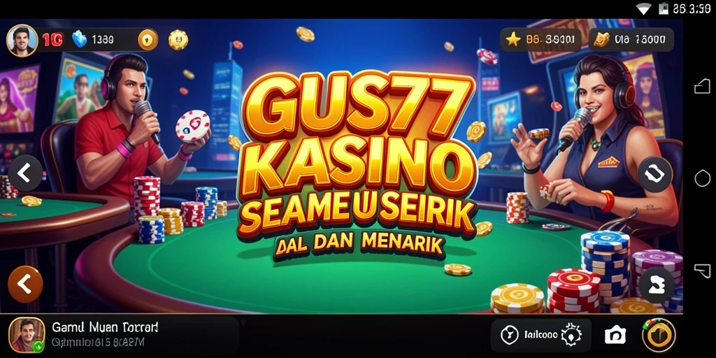 Screenshot utama GUS77 menampilkan gameplay Kasino yang seru.
