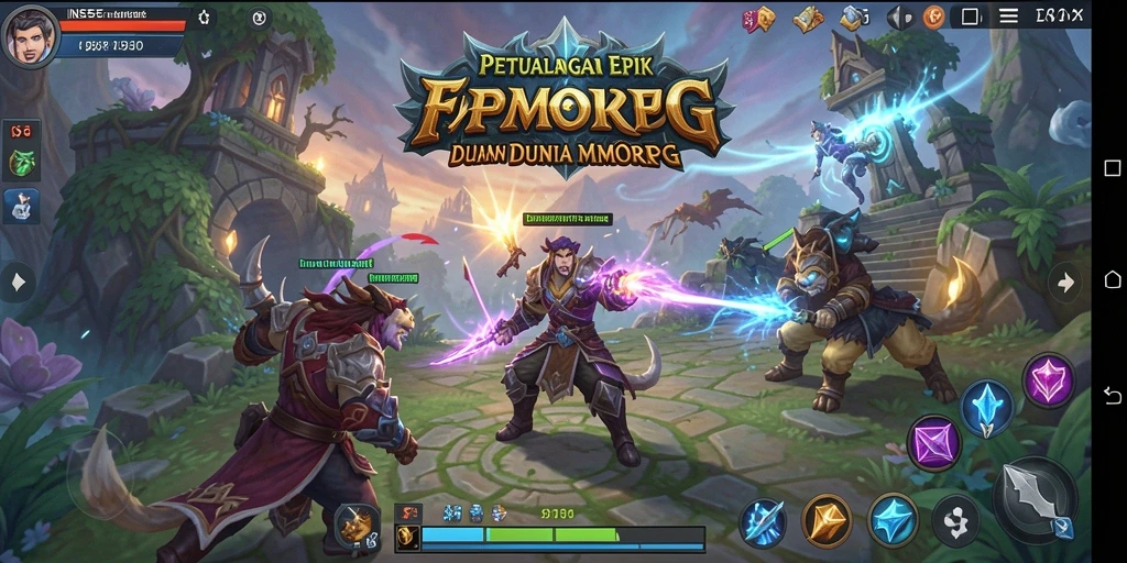 Tangkapan layar gameplay <strong>INS55</strong> menunjukkan aksi seru dalam pertarungan MMORPG.
