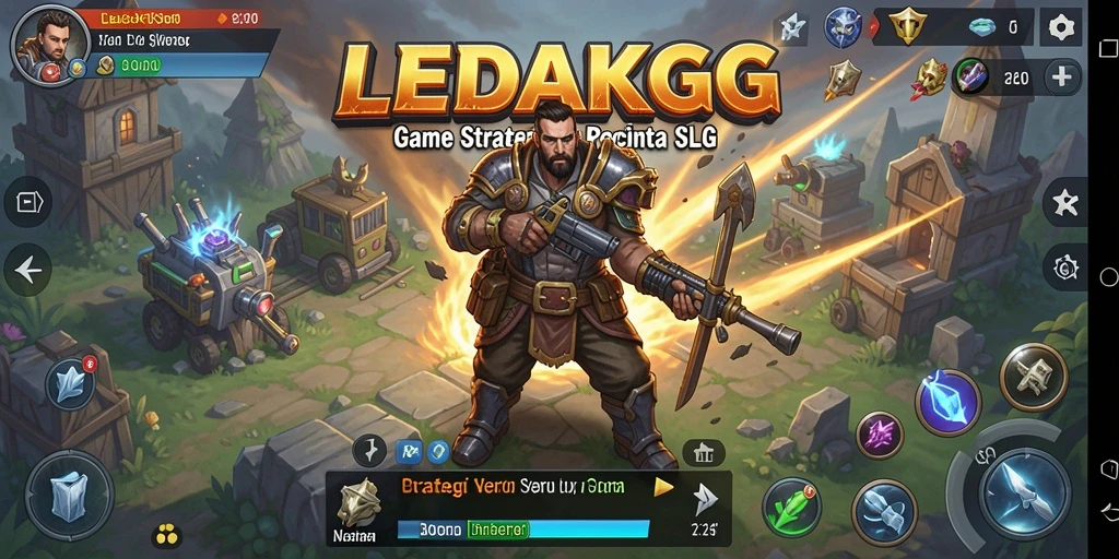 Tampilan utama gameplay SLG LEDAKGG dengan aksi perang yang mendebarkan.