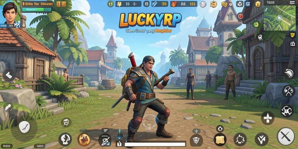 Screenshot gameplay LUCKYRP menampilkan keseruan bermain mini game.