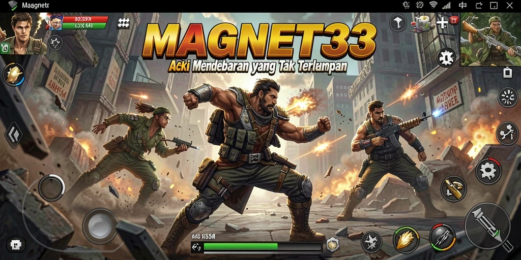 Tangkapan layar gameplay MAGNET33 menunjukkan pertempuran seru dalam aksi penuh adrenalin.