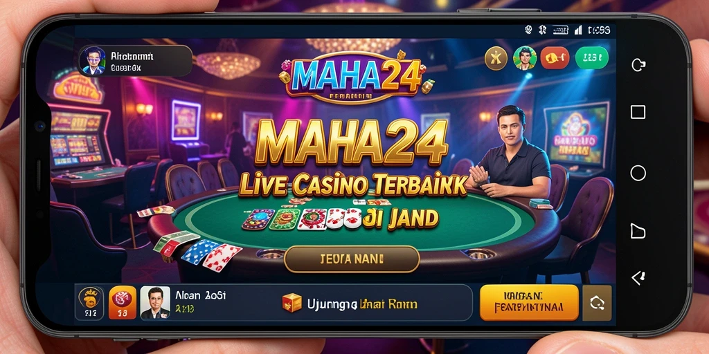 Gameplay seru di MAHA24 dengan dealer langsung yang profesional.
