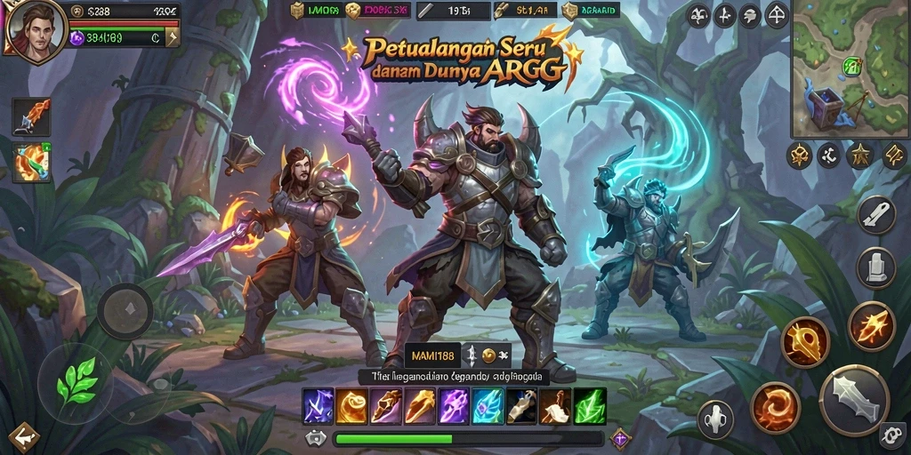 Screenshot utama MAMI188 menampilkan aksi pertempuran ARPG yang epik.