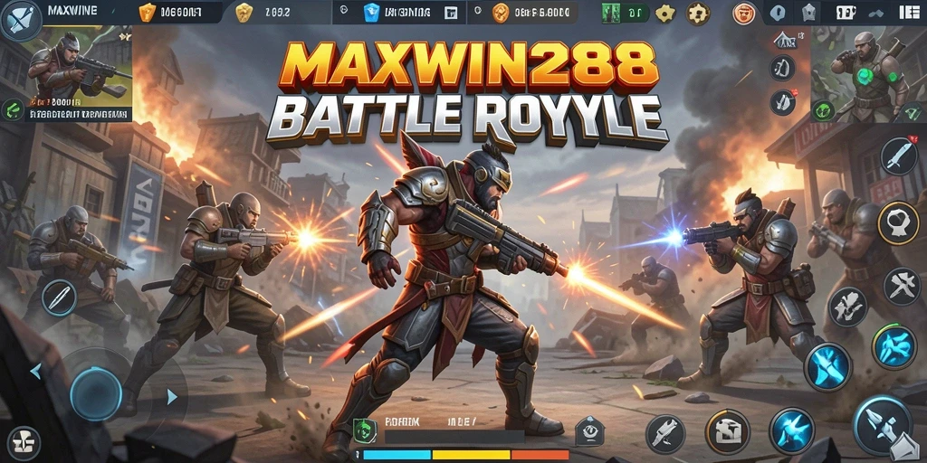 Gameplay Battle Royale yang intens dan mendebarkan di MAXWIN288.