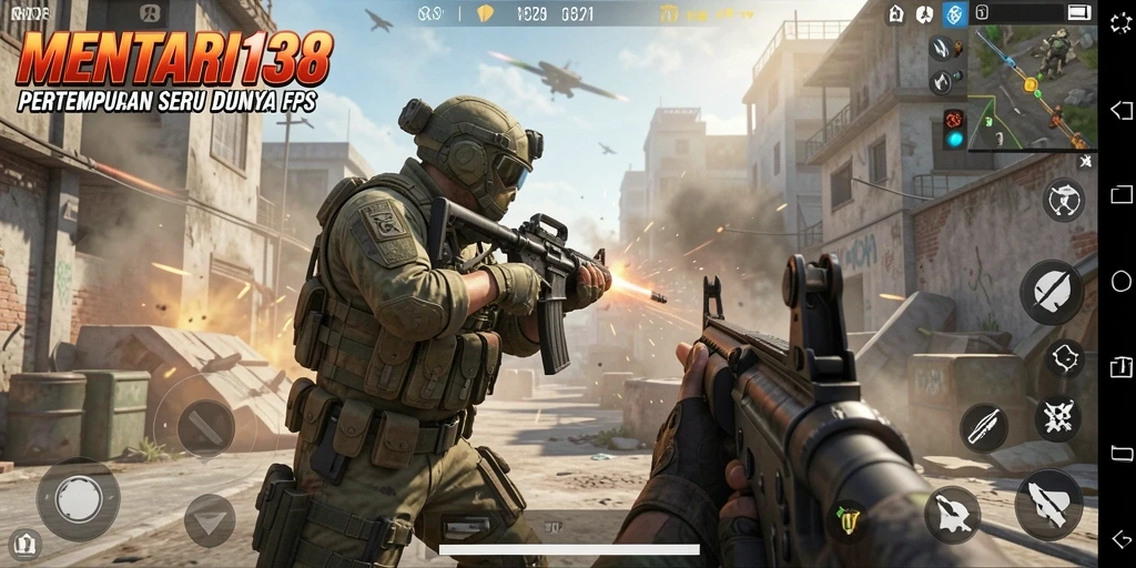 Screenshot gameplay MENTARI138 menampilkan aksi tembak-menembak intens.