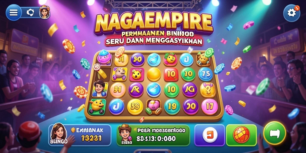 Tampilan seru gameplay NAGAEMPIRE dengan Bingo yang penuh aksi.