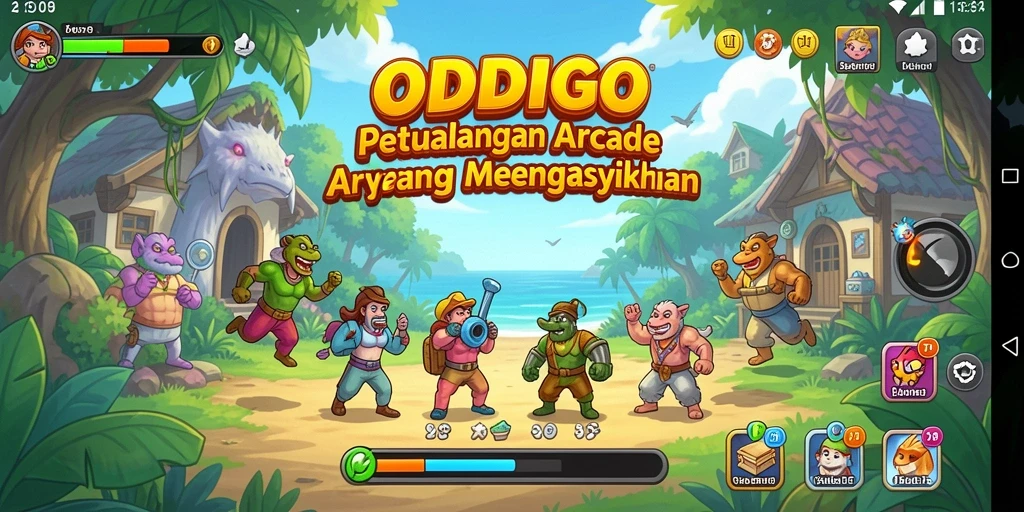 Screenshot gameplay ODDIGO menampilkan petualangan seru di setiap level.