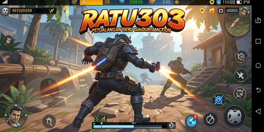 Screenshot menunjukkan aksi mendebarkan dalam karakter bertarung.