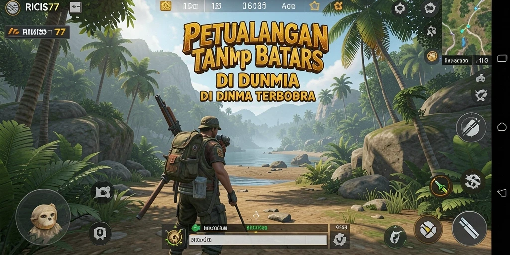 Screenshot gameplay RICIS77 menunjukkan dunia terbuka yang luas dan penuh petualangan.