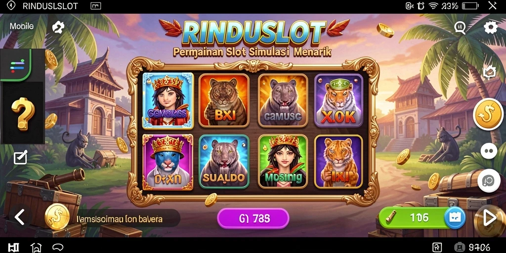 Tampilan gameplay RINDUSLOT yang menarik dan penuh warna.