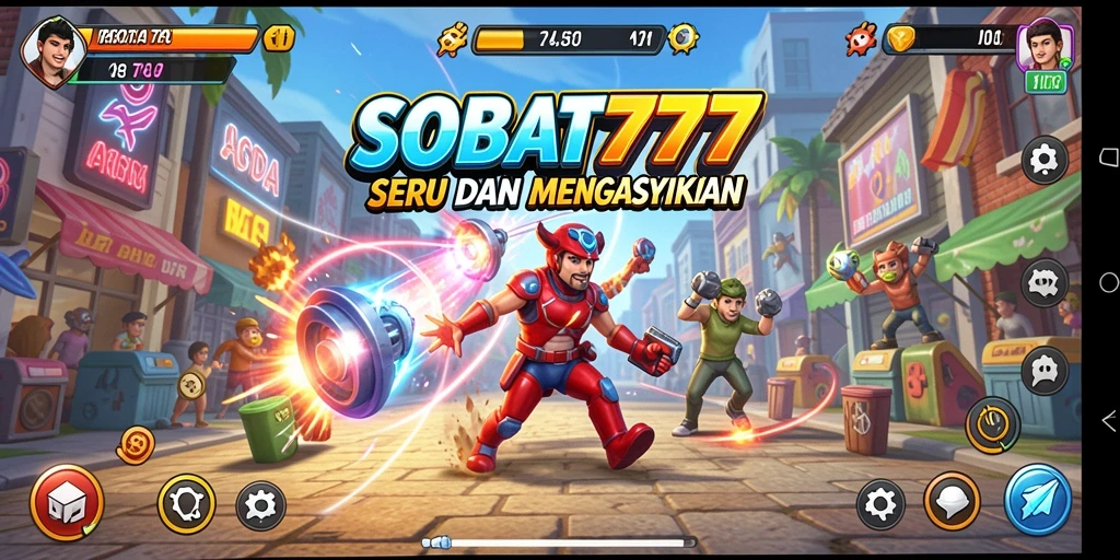 Screenshot menunjukkan aksi seru dalam gameplay Arcade SOBAT777.