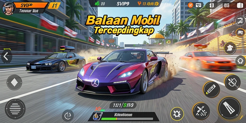 Tampilan gameplay <strong>SVIP9</strong> yang mendebarkan saat balapan.
