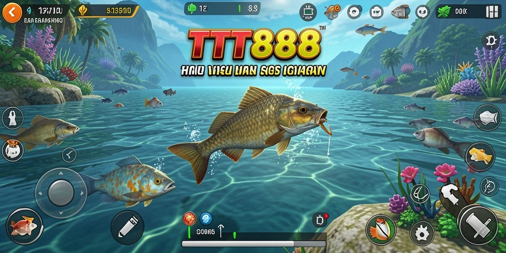 Gameplay TTT888 menampilkan aktivitas memancing yang seru.