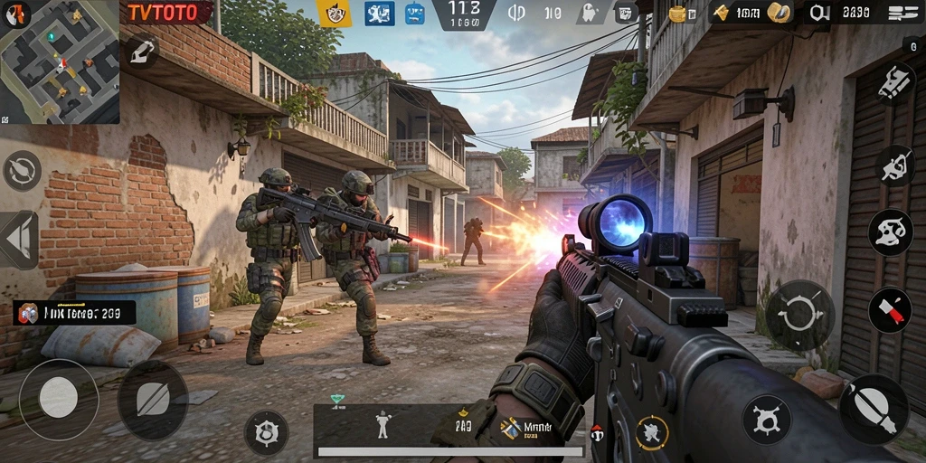 Screenshot gameplay yang menampilkan aksi intens dalam <strong>TVTOTO</strong>.