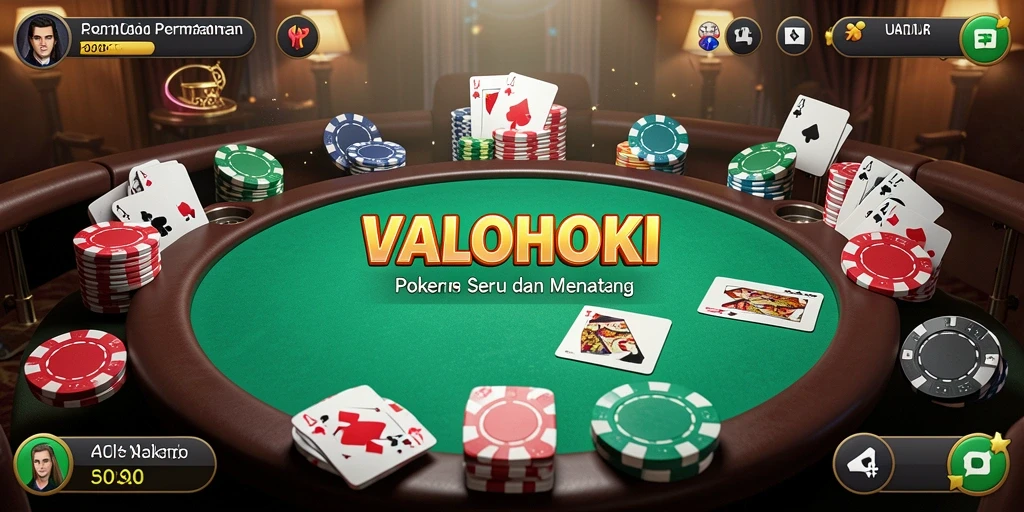 Tampilan gameplay menarik dari VALOHOKI yang mengajak pemain merasakan poker nyata.