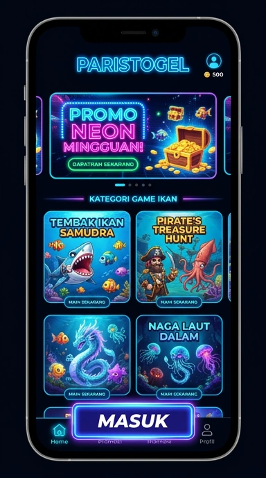 Screenshot antarmuka aplikasi paristogel yang menampilkan kemudahan navigasi.
